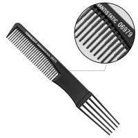 Гребень Carbon T&G черный двухсторонний 06979